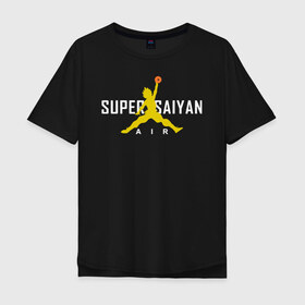 Мужская футболка хлопок Oversize с принтом Super Saiyan в Белгороде, 100% хлопок | свободный крой, круглый ворот, “спинка” длиннее передней части | 