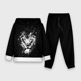 Детский костюм 3D (с толстовкой) с принтом Лев в Белгороде,  |  | leon | геометрия | женская толстовка | женская футболка со львом | животные | лев | мужская футболка со львом | треугольники | черная толстовка | черная футболка