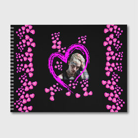 Альбом для рисования с принтом Lil Peep в Белгороде, 100% бумага
 | матовая бумага, плотность 200 мг. | Тематика изображения на принте: lil | peep | автор | модель | певец | рэпер | хип хоп | эмо рэп.