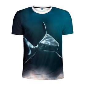 Мужская футболка 3D спортивная с принтом акула в Белгороде, 100% полиэстер с улучшенными характеристиками | приталенный силуэт, круглая горловина, широкие плечи, сужается к линии бедра | Тематика изображения на принте: fish | sea | shark | акула | водоросли | майки с морем | майки с прикольными рыбками | майки с рыбками | море | морская рыба | морские картинки | морские фото | прикольные рыбки | рыба | рыбка | хищная рыба