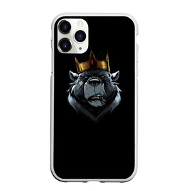Чехол для iPhone 11 Pro матовый с принтом king в Белгороде, Силикон |  | Тематика изображения на принте: для детей | для мальчиков | для мужиков | для мужчин | для парней | корона | медведь | россия | царь | черная