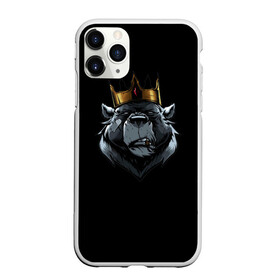 Чехол для iPhone 11 Pro Max матовый с принтом king в Белгороде, Силикон |  | Тематика изображения на принте: для детей | для мальчиков | для мужиков | для мужчин | для парней | корона | медведь | россия | царь | черная