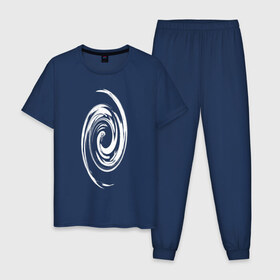 Мужская пижама хлопок с принтом Спираль в Белгороде, 100% хлопок | брюки и футболка прямого кроя, без карманов, на брюках мягкая резинка на поясе и по низу штанин
 | абстракция | вихрь | волны | воронка | круги | линии | спираль