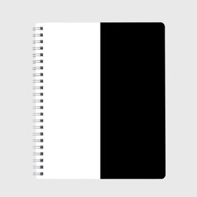 Тетрадь с принтом ПРОСТО ЧЁРНО-БЕЛЫЙ в Белгороде, 100% бумага | 48 листов, плотность листов — 60 г/м2, плотность картонной обложки — 250 г/м2. Листы скреплены сбоку удобной пружинной спиралью. Уголки страниц и обложки скругленные. Цвет линий — светло-серый
 | black | black  white | color | white | белый | геометрия | чб | чёрно белый | чёрный