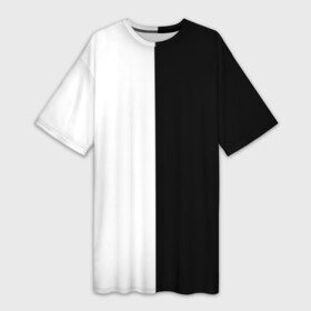 Платье-футболка 3D с принтом ПРОСТО ЧЁРНО БЕЛЫЙ | Black and White в Белгороде,  |  | black | black  white | color | white | белый | геометрия | чб | чёрно белый | чёрный