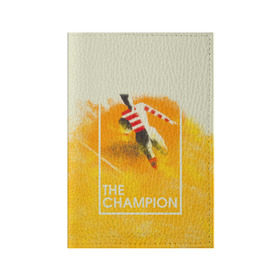 Обложка для паспорта матовая кожа с принтом Регби. The Champion в Белгороде, натуральная матовая кожа | размер 19,3 х 13,7 см; прозрачные пластиковые крепления | Тематика изображения на принте: champion | rugby | винтаж | регби | ретро | спорт | футбол | чемпион