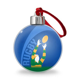 Ёлочный шар с принтом Регби в Белгороде, Пластик | Диаметр: 77 мм | rugby | регби | спорт | футбол
