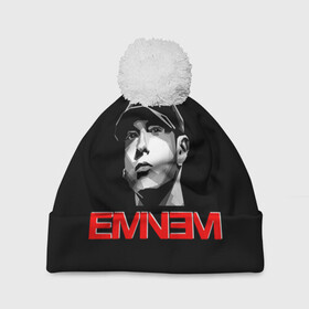 Шапка 3D c помпоном с принтом Eminem в Белгороде, 100% полиэстер | универсальный размер, печать по всей поверхности изделия | eminem | evil | ken kaniff | marshall bruce mathers iii | mm | rap | slim shady | маршалл брюс мэтерс iii | рэп | рэп рок | хип хоп | хорроркор | эминем