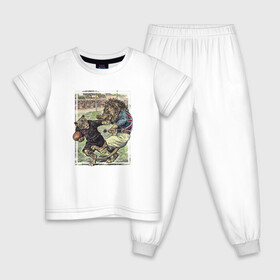 Детская пижама хлопок с принтом English Rugby в Белгороде, 100% хлопок |  брюки и футболка прямого кроя, без карманов, на брюках мягкая резинка на поясе и по низу штанин
 | rugby | регби | спорт | футбол