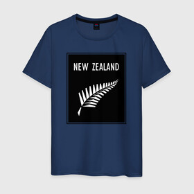 Мужская футболка хлопок с принтом Регби. Новая Зеландия в Белгороде, 100% хлопок | прямой крой, круглый вырез горловины, длина до линии бедер, слегка спущенное плечо. | Тематика изображения на принте: rugby | регби | спорт | футбол