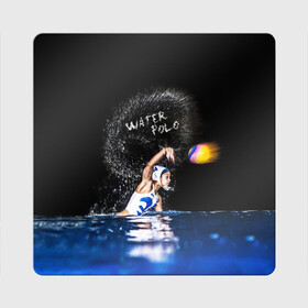 Магнит виниловый Квадрат с принтом Water polo в Белгороде, полимерный материал с магнитным слоем | размер 9*9 см, закругленные углы | polo | water polo | вода | водное поло | водный спорт | плавание | пловец | поло | спорт