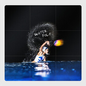 Магнитный плакат 3Х3 с принтом Water polo в Белгороде, Полимерный материал с магнитным слоем | 9 деталей размером 9*9 см | polo | water polo | вода | водное поло | водный спорт | плавание | пловец | поло | спорт