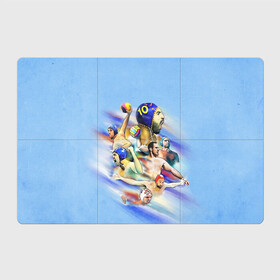 Магнитный плакат 3Х2 с принтом Water polo players в Белгороде, Полимерный материал с магнитным слоем | 6 деталей размером 9*9 см | polo | water polo | вода | водное поло | водный спорт | плавание | пловец | поло | спорт