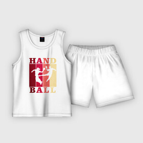 Детская пижама с шортами хлопок с принтом Handball в Белгороде,  |  | hand ball | handball | play | игра | игра в ганбол | игра с мячом | мяч | руки | футбол