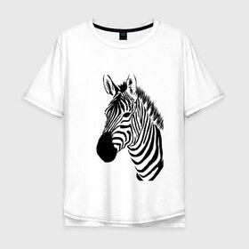 Мужская футболка хлопок Oversize с принтом Зебра в Белгороде, 100% хлопок | свободный крой, круглый ворот, “спинка” длиннее передней части | fashion | style | животные | зебра | красота | мода | стиль