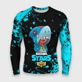 Мужской рашгард 3D с принтом BRAWL STARS LEON SHARK. в Белгороде,  |  | bib | brawl stars | colt | crow | el brown | leon | leon shark | max | moba | sally leon | shark | акула | берли | биби | бравл старс | браун | ворон | жанр | игра | кольт | леон | леон акула | макс | нита | шелли