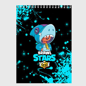 Скетчбук с принтом BRAWL STARS LEON SHARK в Белгороде, 100% бумага
 | 48 листов, плотность листов — 100 г/м2, плотность картонной обложки — 250 г/м2. Листы скреплены сверху удобной пружинной спиралью | bib | brawl stars | colt | crow | el brown | leon | leon shark | max | moba | sally leon | shark | акула | берли | биби | бравл старс | браун | ворон | жанр | игра | кольт | леон | леон акула | макс | нита | шелли