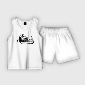 Детская пижама с шортами хлопок с принтом Handball lettering в Белгороде,  |  | hand ball | handball | play | игра | игра в ганбол | игра с мячом | мяч | руки | футбол