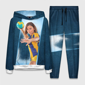 Женский костюм 3D (с толстовкой) с принтом Гандболистка в Белгороде,  |  | hand ball | handball | play | игра | игра в ганбол | игра с мячом | мяч | руки | футбол