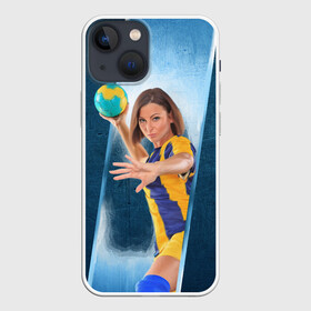 Чехол для iPhone 13 mini с принтом Гандболистка в Белгороде,  |  | hand ball | handball | play | игра | игра в ганбол | игра с мячом | мяч | руки | футбол