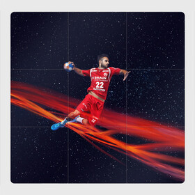Магнитный плакат 3Х3 с принтом Гандболист в Белгороде, Полимерный материал с магнитным слоем | 9 деталей размером 9*9 см | hand ball | handball | play | игра | игра в ганбол | игра с мячом | мяч | руки | футбол