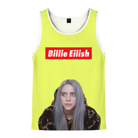 Мужская майка 3D с принтом BILLIE EILISH в Белгороде, 100% полиэстер | круглая горловина, приталенный силуэт, длина до линии бедра. Пройма и горловина окантованы тонкой бейкой | be | billie | billie eilish | blohsh | ghoul | билли | билли айлиш