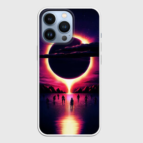 Чехол для iPhone 13 Pro с принтом Retrowave   bleeding sun в Белгороде,  |  | cosmos | dark all day | gunship | retro wave | retrowave | stars