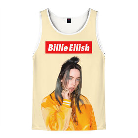 Мужская майка 3D с принтом BILLIE EILISH в Белгороде, 100% полиэстер | круглая горловина, приталенный силуэт, длина до линии бедра. Пройма и горловина окантованы тонкой бейкой | be | billie | billie eilish | blohsh | ghoul | билли | билли айлиш