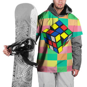 Накидка на куртку 3D с принтом Кубик Рубика в Белгороде, 100% полиэстер |  | Тематика изображения на принте: игра | интеллект | куб | кубик | рубик | ум