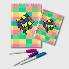 Блокнот с принтом Кубик Рубика в Белгороде, 100% бумага | 48 листов, плотность листов — 60 г/м2, плотность картонной обложки — 250 г/м2. Листы скреплены удобной пружинной спиралью. Цвет линий — светло-серый
 | игра | интеллект | куб | кубик | рубик | ум