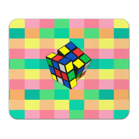 Коврик для мышки прямоугольный с принтом Кубик Рубика в Белгороде, натуральный каучук | размер 230 х 185 мм; запечатка лицевой стороны | игра | интеллект | куб | кубик | рубик | ум
