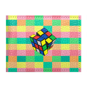 Обложка для студенческого билета с принтом Кубик Рубика в Белгороде, натуральная кожа | Размер: 11*8 см; Печать на всей внешней стороне | Тематика изображения на принте: игра | интеллект | куб | кубик | рубик | ум