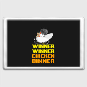 Магнит 45*70 с принтом Winner Chicken Dinner в Белгороде, Пластик | Размер: 78*52 мм; Размер печати: 70*45 | asia | battle | chicken | dinner | duo | epic | guide | lucky | map | miramar | mobile | mortal | pro | royale | solo | winner | битва | лут | пабг | пубг | стрим | топ