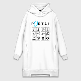 Платье-худи хлопок с принтом PORTAL в Белгороде,  |  | aperture laboratories | glados | portal | portal 2 | valve | гладос | портал | портал 2 | текстуры | челл