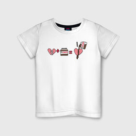Детская футболка хлопок с принтом NUTELLA в Белгороде, 100% хлопок | круглый вырез горловины, полуприлегающий силуэт, длина до линии бедер | 14 февраля | антивалентин | день святого  валентина | любовь | подарок
