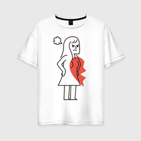 Женская футболка хлопок Oversize с принтом надень когда поссорились в Белгороде, 100% хлопок | свободный крой, круглый ворот, спущенный рукав, длина до линии бедер
 | 14 февраля | антивалентин | день святого  валентина | любовь | подарок