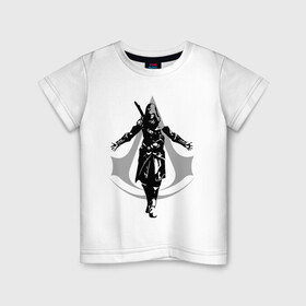 Детская футболка хлопок с принтом ASSASSIN`S CREED | АССАСИН С КРИД (Z) в Белгороде, 100% хлопок | круглый вырез горловины, полуприлегающий силуэт, длина до линии бедер | slayer | асасин | ассасин крид | ассассин | тамплиеры