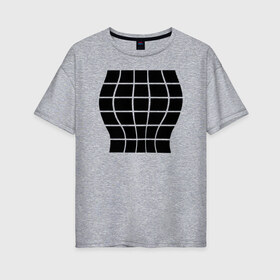 Женская футболка хлопок Oversize с принтом Иллюзия большой груди в Белгороде, 100% хлопок | свободный крой, круглый ворот, спущенный рукав, длина до линии бедер
 | 3d | 3д | для девушек | иллюзия | иллюзия большой груди | обманка | подарок | прикол