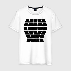 Мужская футболка хлопок с принтом Иллюзия большой груди в Белгороде, 100% хлопок | прямой крой, круглый вырез горловины, длина до линии бедер, слегка спущенное плечо. | 3d | 3д | для девушек | иллюзия | иллюзия большой груди | обманка | подарок | прикол