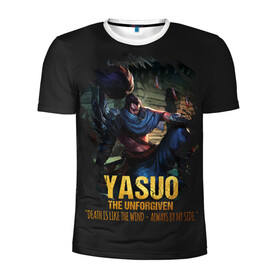 Мужская футболка 3D спортивная с принтом Yasuo в Белгороде, 100% полиэстер с улучшенными характеристиками | приталенный силуэт, круглая горловина, широкие плечи, сужается к линии бедра | jinx | kda | league | lol | moba | pentakill | riot | rise | rus | skins | варвик | варус | воин | легенд | лига | лол | маг | стрелок | танк | чемпион