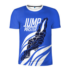 Мужская футболка 3D спортивная с принтом Jump master в Белгороде, 100% полиэстер с улучшенными характеристиками | приталенный силуэт, круглая горловина, широкие плечи, сужается к линии бедра | cliff diving | dive | diving | swimming | плавание | прыжки в воду | спорт