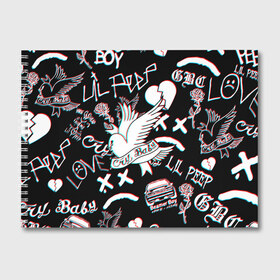Альбом для рисования с принтом LIL PEEP GLITCH в Белгороде, 100% бумага
 | матовая бумага, плотность 200 мг. | Тематика изображения на принте: lil peep | lil prince | pink | зарубежная музыка | лил пип | маленький принц