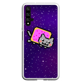 Чехол для Honor 20 с принтом Nyan Cat в Белгороде, Силикон | Область печати: задняя сторона чехла, без боковых панелей | Тематика изображения на принте: cat | meme | nyan cat | space | youtube | животное | звезды | интернет | космос | кошка | мем | прикол | радуга | юмор | ютуб