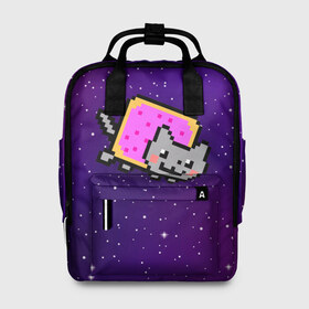 Женский рюкзак 3D с принтом Nyan Cat в Белгороде, 100% полиэстер | лямки с регулируемой длиной, сверху ручки, чтобы рюкзак нести как сумку. Основное отделение закрывается на молнию, как и внешний карман. Внутри два дополнительных кармана, один из которых закрывается на молнию. По бокам два дополнительных кармашка, куда поместится маленькая бутылочка
 | cat | meme | nyan cat | space | youtube | животное | звезды | интернет | космос | кошка | мем | прикол | радуга | юмор | ютуб