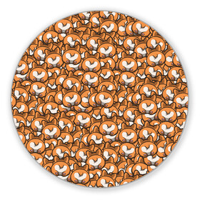 Коврик для мышки круглый с принтом Попки Корги в Белгороде, резина и полиэстер | круглая форма, изображение наносится на всю лицевую часть | корги | попки корги | собаки