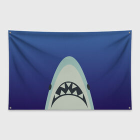 Флаг-баннер с принтом IKEA Shark в Белгороде, 100% полиэстер | размер 67 х 109 см, плотность ткани — 95 г/м2; по краям флага есть четыре люверса для крепления | ikea | ocean | shark | water