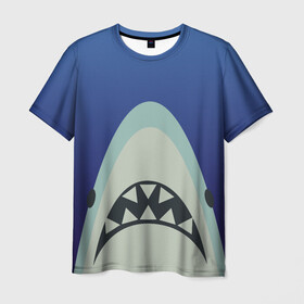 Мужская футболка 3D с принтом IKEA Shark в Белгороде, 100% полиэфир | прямой крой, круглый вырез горловины, длина до линии бедер | ikea | ocean | shark | water