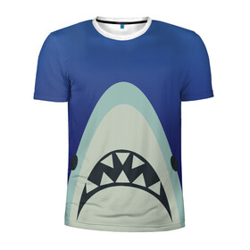 Мужская футболка 3D спортивная с принтом IKEA Shark в Белгороде, 100% полиэстер с улучшенными характеристиками | приталенный силуэт, круглая горловина, широкие плечи, сужается к линии бедра | ikea | ocean | shark | water