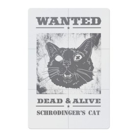 Магнитный плакат 2Х3 с принтом schrodingers cat в Белгороде, Полимерный материал с магнитным слоем | 6 деталей размером 9*9 см | cat | dead | schrodingers cat | wanted | кот | кот шредингера | котик | котэ | розыск