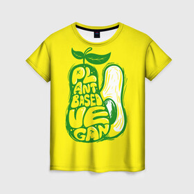 Женская футболка 3D с принтом Веган Авокадо  в Белгороде, 100% полиэфир ( синтетическое хлопкоподобное полотно) | прямой крой, круглый вырез горловины, длина до линии бедер | avocado | based | food | plant | vegan | vegetable | авокадо | веган | для девочек | для фитнеса | женская | зож | кето | купить | мужская | пища | растительная | с авокадо | с надписью | с принтом | тренер | фитнес